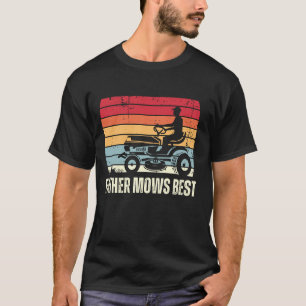 Father Mows Best Gardener Lawn Care Dad Mowing Fat T-Shirt