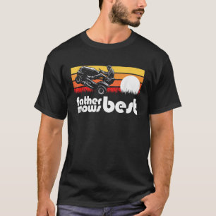 Father Mows Best Riding Lawn Mower Wheelie Funny V T-Shirt