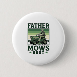 Father Mows Best Vintage Lawn Mower Shirt Design_1 2 Inch Round Button