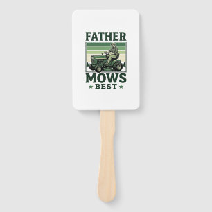 Father Mows Best Vintage Lawn Mower Shirt Design_1 Hand Fan