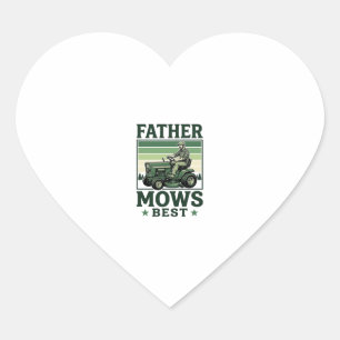 Father Mows Best Vintage Lawn Mower Shirt Design_1 Heart Sticker