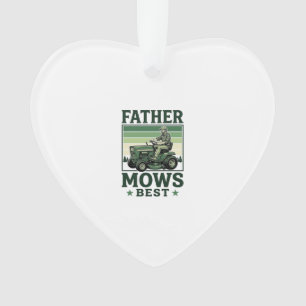 Father Mows Best Vintage Lawn Mower Shirt Design_1 Ornament
