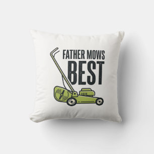Father Mows Best Vintage Lawn Mower Shirt Design_1 Throw Pillow