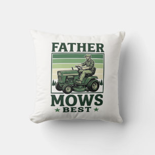 Father Mows Best Vintage Lawn Mower Shirt Design_1 Throw Pillow