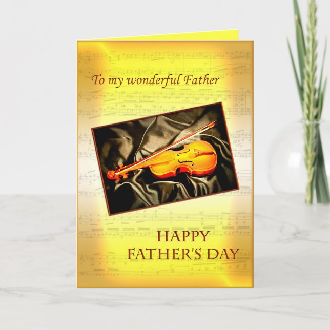 Father, musical Father's day card with a violin (Front)