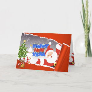 Father Noel's folded festive card and snow