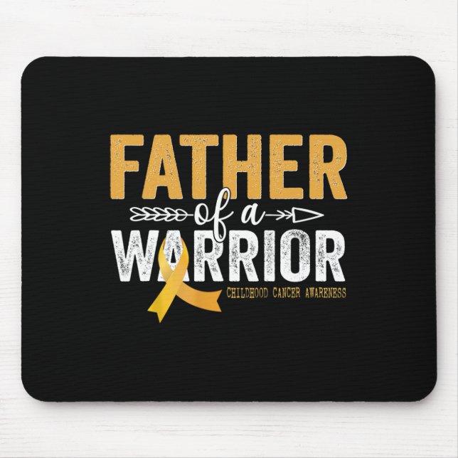 Father Of A Warrior Childhood Cancer - Ribbon Onco Mouse Pad (Front)