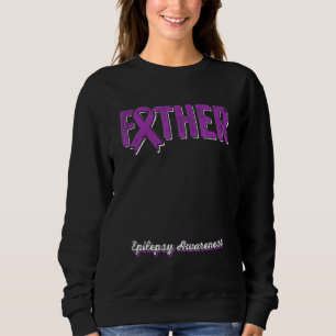 Father of a Warrior Epilepsy Father Purple Ribbon Sweatshirt
