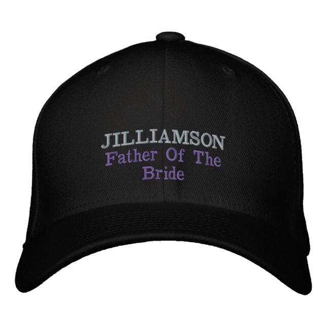 Father Of Bride Gift Script Name Classic Cool  Embroidered Hat (Front)