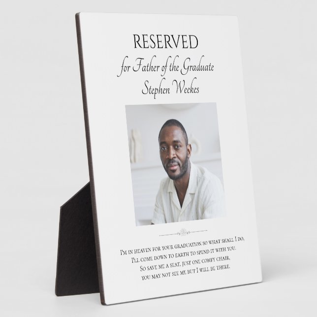 Father of Graduate In Heaven Memorial With Photo Plaque (Side)