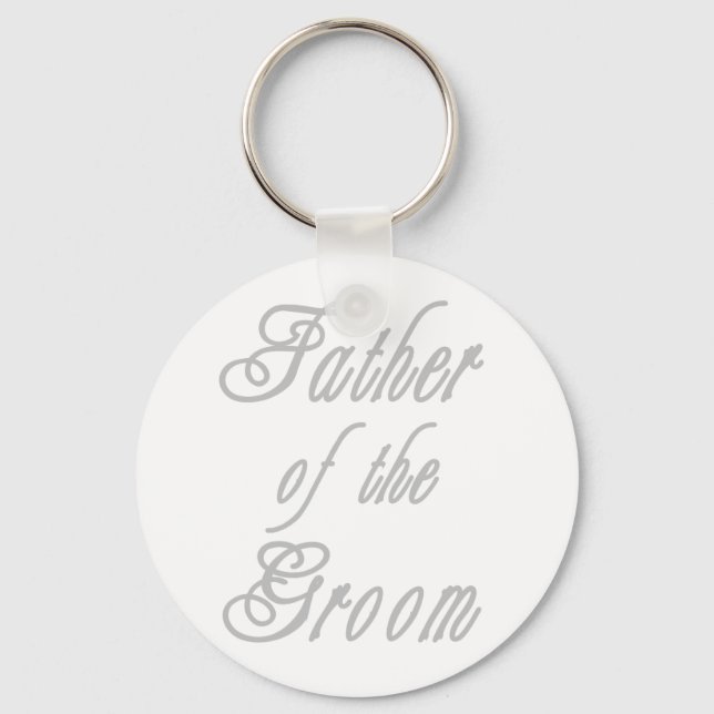 Father of Groom Classy Greys Keychain (Front)