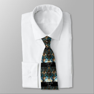 Father of the Bride Art Deco Green Black Gold Tie