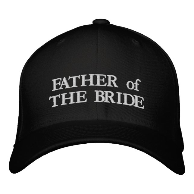 Father of the Bride black and white chic wedding Embroidered Hat (Front)