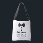 Father of the Bride Black Tie Wedding Swag Bag<br><div class="desc">These fun bags are designed as favours, gifts, or swag bags for the father of the bride. They feature an image of a black tie with three buttons and text that reads Father of the Bride with a space to enter his name as well as the wedding couple's names and...</div>