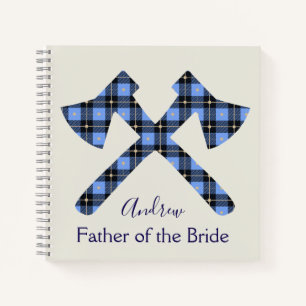Father of the Bride blue and grey axe Notebook