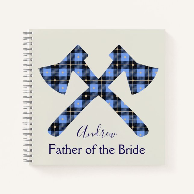 Father of the Bride blue and grey axe Notebook (Front)
