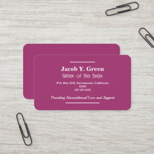 Father of the Bride Business Card