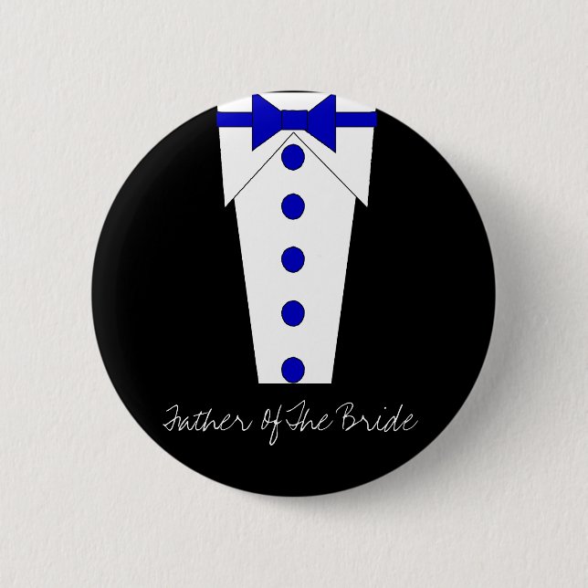 Father Of The Bride Button (Blue) (Front)