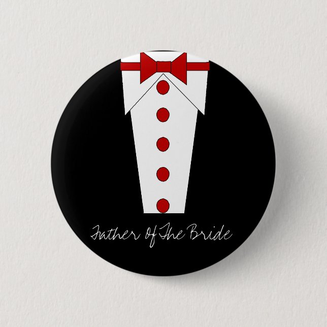 Father Of The Bride Button (Red) (Front)