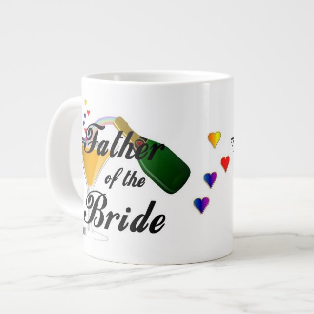 Father of the Bride Champagne Toast Large Coffee Mug (Front Left)