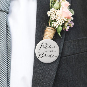 Father of the Bride Classic Script Wedding Party 2 Inch Round Button