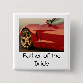 Father of the Bride Corvette 2 Inch Square Button