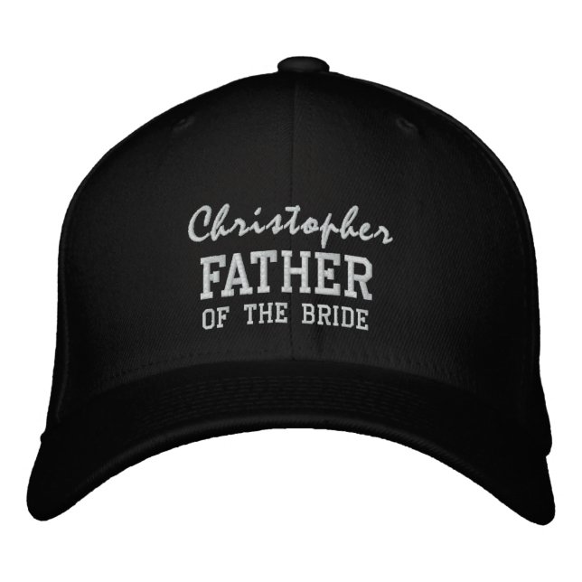 FATHER of the BRIDE Custom Name V001 Embroidered Hat (Front)