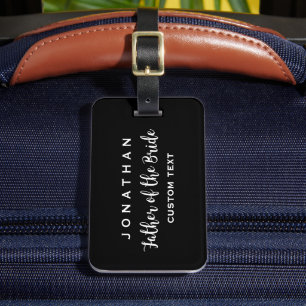 Father of the Bride Custom Wedding Modern Monogram Luggage Tag