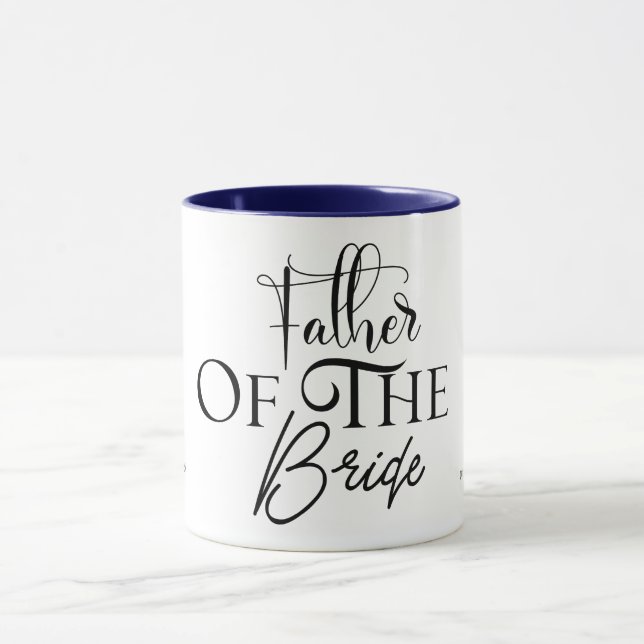 Father of the Bride Flowing Script Personalized  Mug (Center)