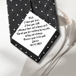 Father of the Bride Gift from Bride Tie<br><div class="desc">On your wedding day, reminisce with your dad about the adorable little one he once was by gifting him this personalized father-of-the-bride tie featuring a personalized message with your name and wedding date. Enter the name and date to be printed in a customized section. Alternatively, surprise him with this sweet...</div>