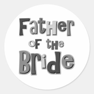 Father of the Bride Grey Classic Round Sticker