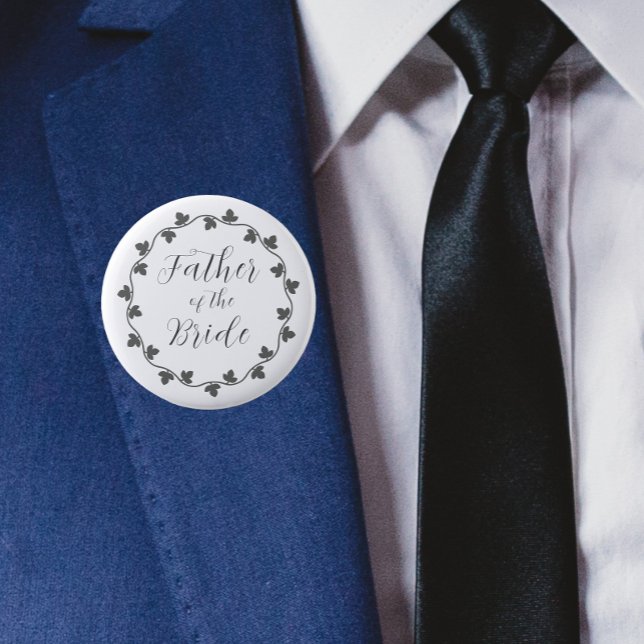 Father of the Bride Ivy Botanical Wedding 2 Inch Round Button (In Situ Wedding)