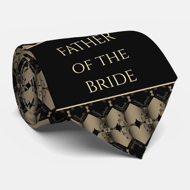 Father of the Bride Old Gold Steampunk Wedding Nec Tie (Rolled)