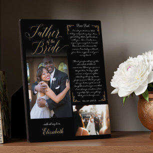 Father of the Bride Personalized Wedding Photo Plaque