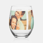 Father of the Bride Photo Collage Stemless Wine Glass<br><div class="desc">Create a perfect keepsake gift for the father of the bride. This stemless wineglass is ready to be personalized with three of your favourite photos and features a white tag with the message “ Father of the Bride" written on it in black script lettering.</div>