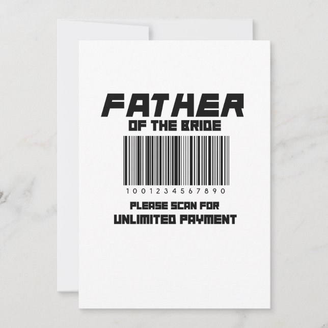 Father of the Bride Please Scan for Payment (Front)