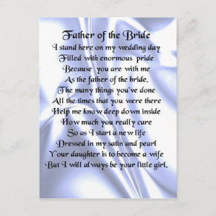 Father of the Bride Poem - Blue Silk Postcard
