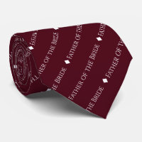 Father of the Bride Repeating White Text Burgundy