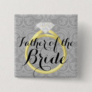 Father of the Bride Ring Wedding Party Button