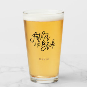 Father of the Bride script typography/name/gift Glass