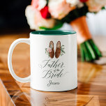 Father of the Bride Watercolor Floral Formal Shoes Two-Tone Coffee Mug<br><div class="desc">Father of the Bride personalized mug featuring our hand-painted watercolor stylish formal men's shoes with our beautiful watercolor blush pink and florals. Elegant design with "Father of the Bride" in script calligraphy. Personalize with the Father of the Bride's name. All artwork is hand-painted original artwork by Moodthology.</div>