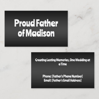 Father of the Bride Wedding Calling Card