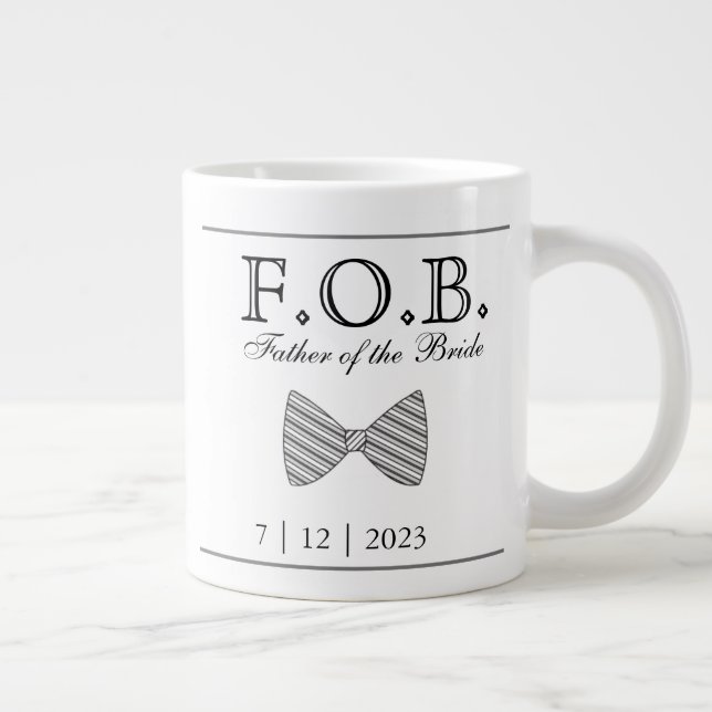  Father of the Bride Wedding Date Keepsake  Large Coffee Mug (Right)