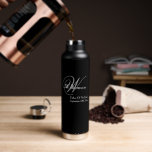 Father Of The Bride Wedding Gift Cool Monogram  Water Bottle<br><div class="desc">Wedding Party Gifts Father Of The Bride Wedding Gift Cool Monogram Modern Black Stainless Steel Water Bottle. Adds that extra special touch with a Thank You monogrammed gift specially for the Father Of The Bride. Click personalize this template to customize it with the monogram last name initial, the family name...</div>