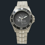 Father Of The Bride Wedding Gift Monogram Classic  Watch<br><div class="desc">Father Of The Bride Wedding Gift Monogram And Name Classic Cool Sporty Watch. Click personalize this template to customize it with the monogram initial, the name, and the wedding date quickly and easily. Father Of The Bride Wedding Gift Monogram Classic Watch, is part of the Parent Gifts Collection, with a...</div>