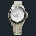Father Of The Bride Wedding Gift Monogram Sporty   Watch<br><div class="desc">Father Of The Bride Wedding Gift Monogram Sporty Watch. Click personalize this template to customize it with the monogram initial, the name, and the wedding date quickly and easily. Father Of The Bride Wedding Gift Monogram Sporty Watch, is part of the Parent Gifts Collection in this store, with a matching...</div>
