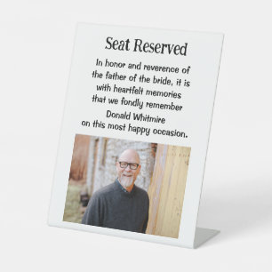 Father Of The Bride Wedding Memorial Plaque Sign