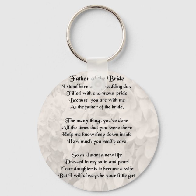 Father of the Bride - White Keychain (Front)