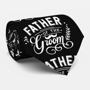 Father of the Groom Black and White Tie