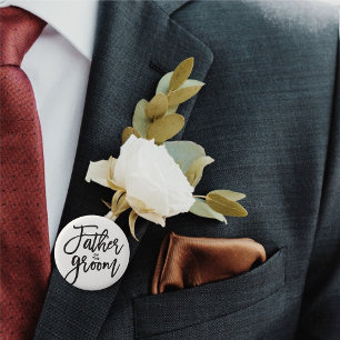 Father Of The Groom Brush Wedding Bridal Party 2 Inch Round Button